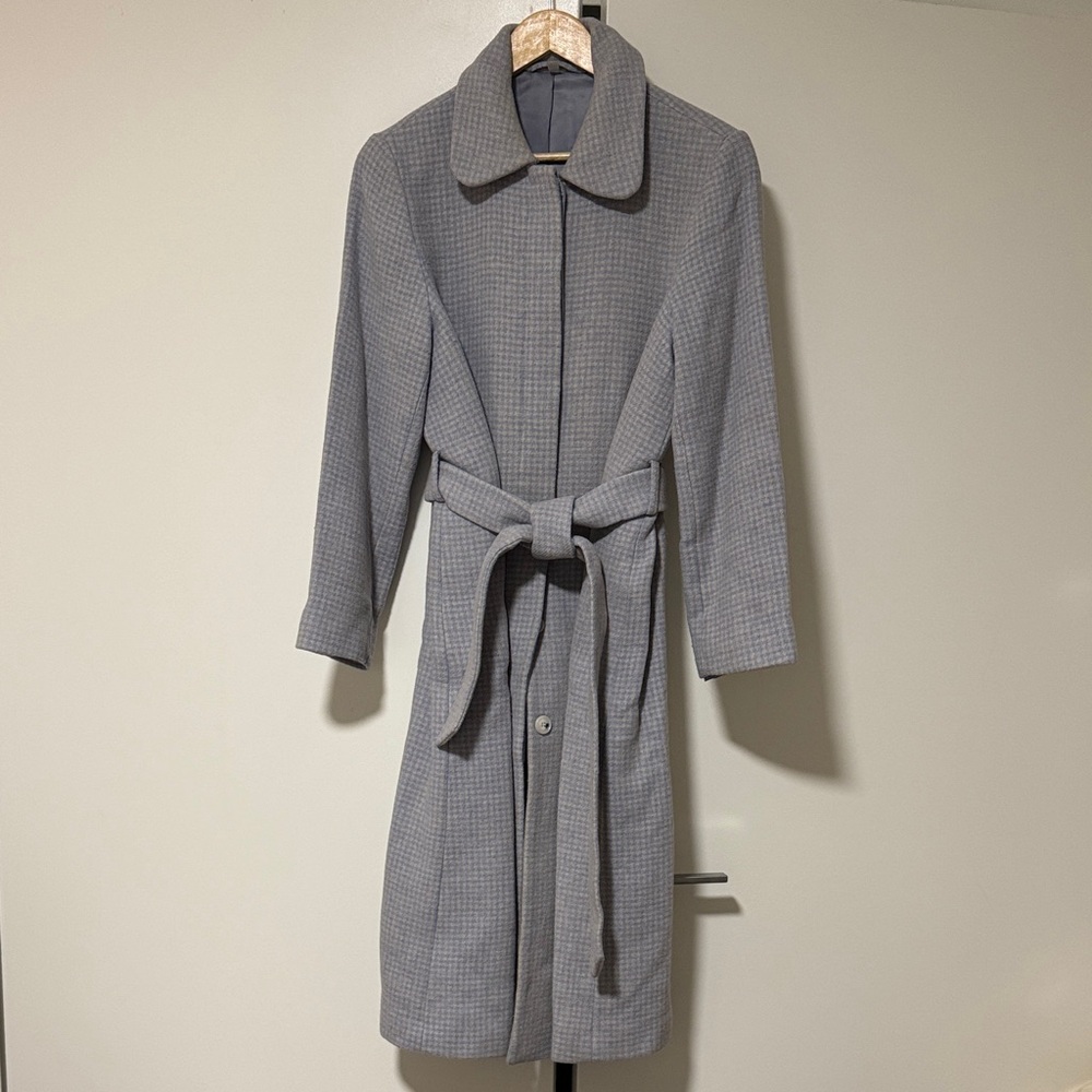 Gingham light blue  Women's Coat